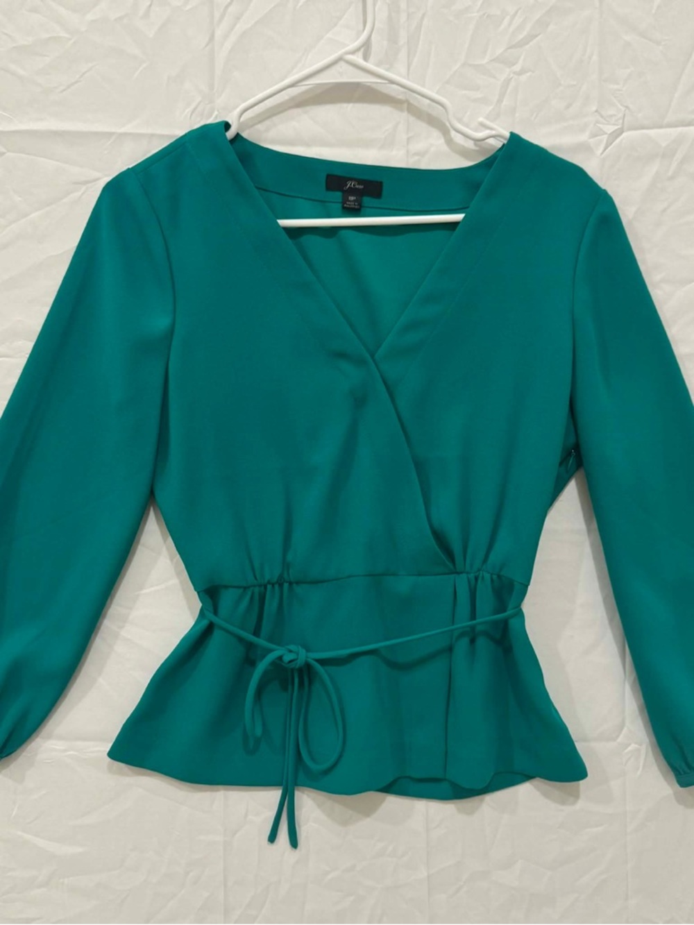 J Crew Women Drapey Crepe Faux Wrap Top Rich Gold Size 8P